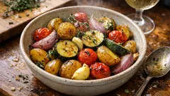 Ofengemüse mit jungen Kartoffeln – unkompliziert, vegan und voller Röstaromen