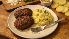 Frikadellen mit Kartoffelsalat (Brühe & Essig): so wird der Klassiker saftig und würzig