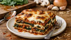 Vegetarische Spinatlasagne mit Champignons – cremig, saftig und gelingsicher