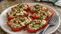 Gefüllte Paprika aus dem Ofen: mit Quinoa, Ricotta und Kräutern ganz unkompliziert