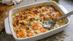 Gemüsegratin mit Gorgonzola: so wird es cremig und oben schön goldbraun
