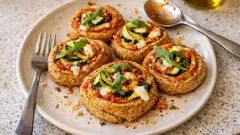 Vegetarische Pizzaschnecken mit Zucchini & Mozzarella – unkompliziert aus Vollkorn-Hefeteig