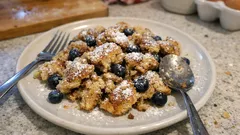 Haferflocken-Kaiserschmarrn mit Heidelbeeren – fluffig, schnell und angenehm sättigend