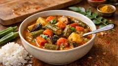 Veganes Okra-Curry mit Kokos & Tamarinde – cremig, würzig und ideal fürs Meal Prep