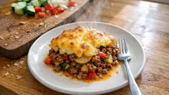 Hackfleisch-Gemüsegratin mit Gruyère: so gelingt die knusprige Käsekruste