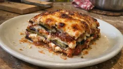 Auberginen-Zucchini-Lasagne mit Ricotta-Béchamel – so wird sie schön standfest