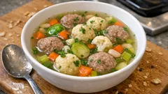 Klare Rinderbrühe mit Gemüse und zwei Klößchen – so gelingt sie richtig klar