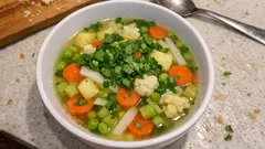 Klare Gemüsesuppe mit Kartoffeln – in 15 Minuten aromatisch und leicht