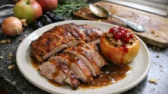 Gans mit Backpflaumen und Äpfeln: so wird die Haut knusprig und das Fleisch saftig