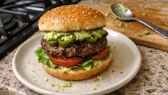 Burger mit Avocado-Creme: saftig, schnell gemacht und richtig sättigend