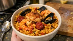 Paella mit Chorizo aus dem Ofen – so wird der Reis saftig und aromatisch