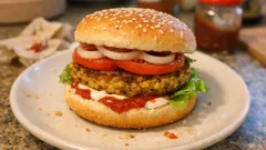 Grünkern-Gemüseburger aus der Pfanne – außen knusprig, innen saftig