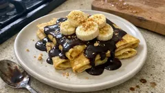 Hauchdünne Schoko-Bananen-Crêpes – wie vom Marktstand, ganz ohne Spezialgerät