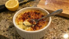 Zitronen-Crème brûlée mit knackiger Kruste – so gelingt sie im Wasserbad ganz glatt