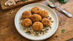 Couscous-Kroketten mit Pilzrahm – vegetarisches Wohlfühlessen, das immer gelingt