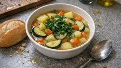 Gemüsesuppe mit Kartoffeln, Möhre und Zucchini – leicht, warm und schnell gemacht