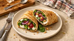 Ziegenkäse-Wraps mit Trauben und Walnüssen – schnell gemacht, perfekt fürs Büro