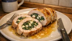 Gefüllte Putenbrust aus dem Ofen: saftig mit Spinat und Frischkäse