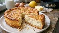 Milchreiskuchen mit Mürbeteigboden: cremig, zitronig und schön saftig aus dem Ofen