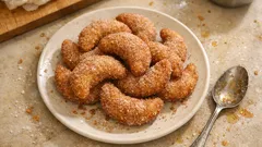 Halbmonde aus Brandteig: frittierte Zimt-Zucker-Köstlichkeit wie vom Jahrmarkt