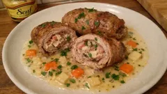 Kalbsrouladen aus dem Ofen – zart geschmort mit cremiger Weißwein-Sahne-Sauce