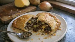 Cornish Pasty mit Blätterteig: herzhafte Pastete mit Rinderhack und Wurzelgemüse