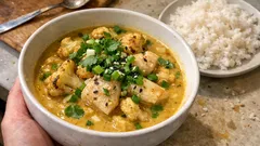 Blumenkohlcurry mit Zander – cremig mit Kokos, Limette und Röstaromen