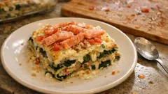 Lasagne mit Lachs und Spinat: cremig geschichtet – Graved Lachs erst zum Schluss