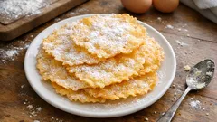 Fasnachtschüechli selber machen: hauchdünn ausgerollt, goldbraun ausgebacken