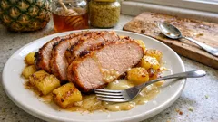 Kasslerbraten mit Ananas aus dem Ofen – saftig mit Honig-Senf-Glasur