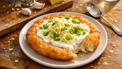 Lángos wie vom Weihnachtsmarkt: knusprig ausgebacken mit Knoblauch & Käse