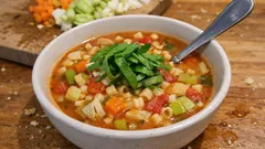 Vegane Minestrone mit Nudeln und Weißkohl – herzhaft, leicht und alltagstauglich
