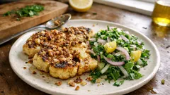 Blumenkohlsteaks aus dem Ofen – mit knuspriger Nuss-Ahorn-Kruste