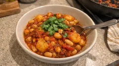 One-Pan-Kartoffelpfanne mit Kichererbsen & Cannellini – tomatig und sättigend